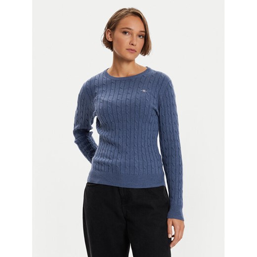 Gant Sweter 4800100 Granatowy Slim Fit ze sklepu MODIVO w kategorii Swetry damskie - zdjęcie 182685703