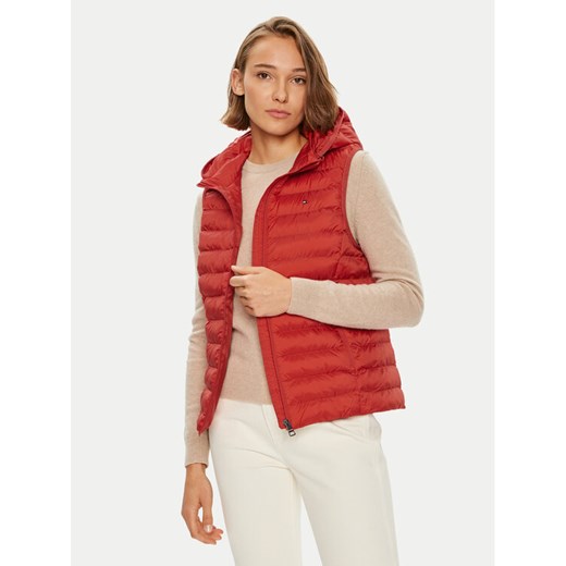 Tommy Hilfiger Bezrękawnik Global Stripe WW0WW40779 Czerwony Regular Fit ze sklepu MODIVO w kategorii Kamizelki damskie - zdjęcie 182685752