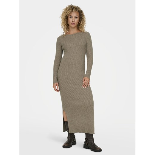 ONLY Sukienka dzianinowa Katia 15324649 Beżowy Slim Fit ze sklepu MODIVO w kategorii Sukienki - zdjęcie 182685760