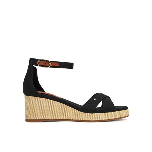 Tommy Hilfiger Espadryle Flag Criss-Cros Mid Wedge Espad FW0FW08481 Czarny ze sklepu MODIVO w kategorii Espadryle damskie - zdjęcie 182685781
