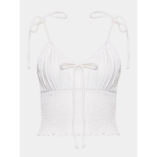 Gina Tricot Top 19928 Biały Regular Fit ze sklepu MODIVO w kategorii Bluzki damskie - zdjęcie 182685812