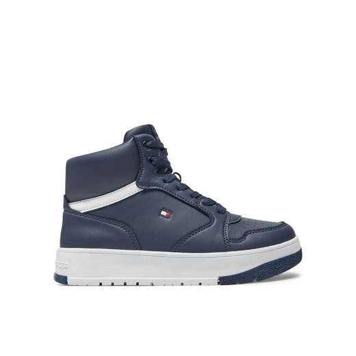 Tommy Hilfiger Sneakersy Mid Cutlace-Up Sneaker T3X9-33641-1351 S Granatowy ze sklepu MODIVO w kategorii Buty sportowe dziecięce - zdjęcie 182685820