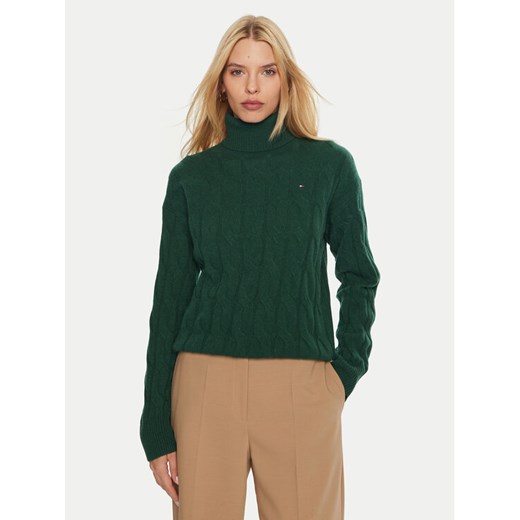 Tommy Hilfiger Golf WW0WW43102 Zielony Regular Fit ze sklepu MODIVO w kategorii Swetry damskie - zdjęcie 182685934
