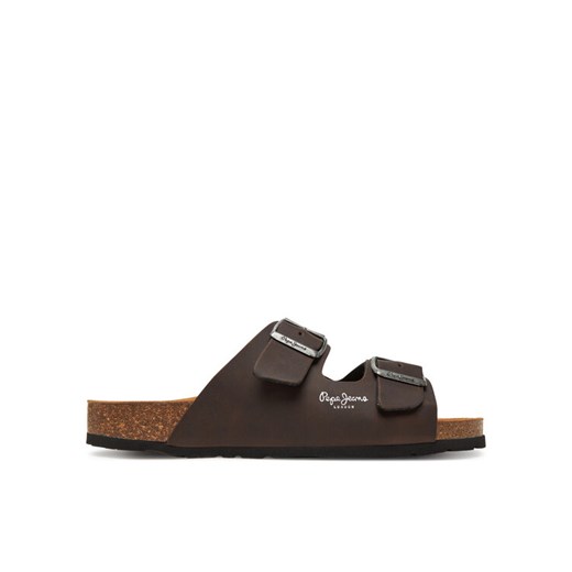 Pepe Jeans Klapki PMS90108 Brązowy ze sklepu MODIVO w kategorii Klapki męskie - zdjęcie 182685961