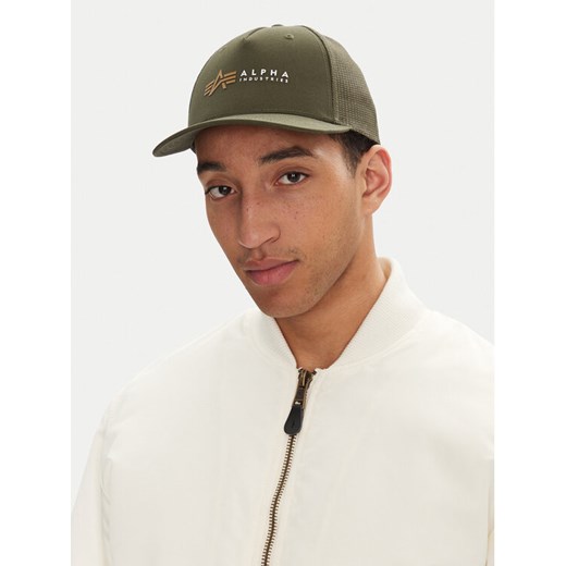 Alpha Industries Czapka z daszkiem Label 106901 Zielony ze sklepu MODIVO w kategorii Czapki z daszkiem męskie - zdjęcie 182685974