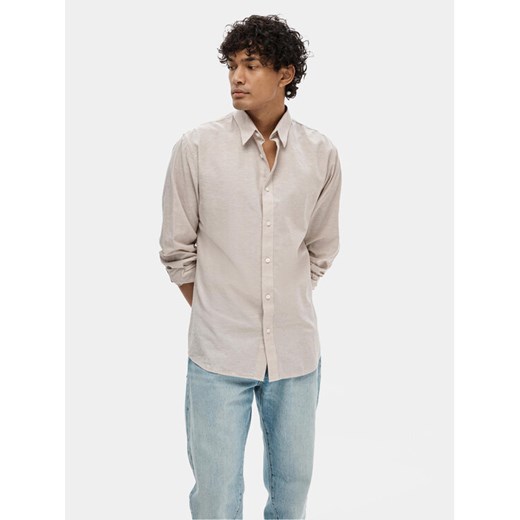 Selected Homme Koszula 16078867 Beżowy Slim Fit ze sklepu MODIVO w kategorii Koszule męskie - zdjęcie 182686023