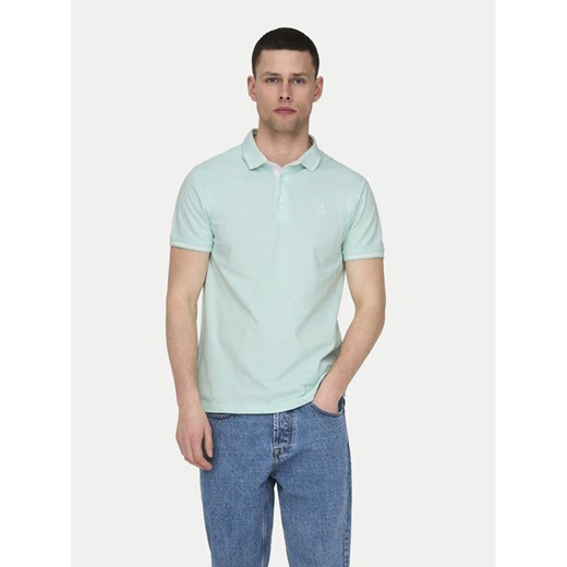 Only & Sons Polo Fletcher 22024827 Zielony Regular Fit ze sklepu MODIVO w kategorii T-shirty męskie - zdjęcie 182686120
