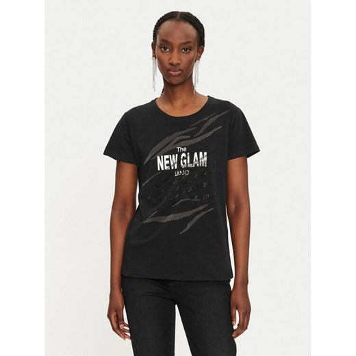 Liu Jo T-Shirt TF4205 JS923 Czarny Regular Fit ze sklepu MODIVO w kategorii Bluzki damskie - zdjęcie 182686170