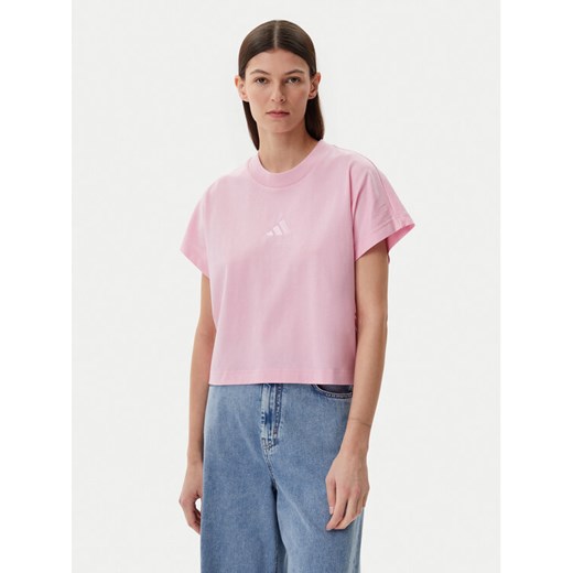 adidas T-Shirt ALL SZN JD0187 Różowy Regular Fit ze sklepu MODIVO w kategorii Bluzki damskie - zdjęcie 182686190