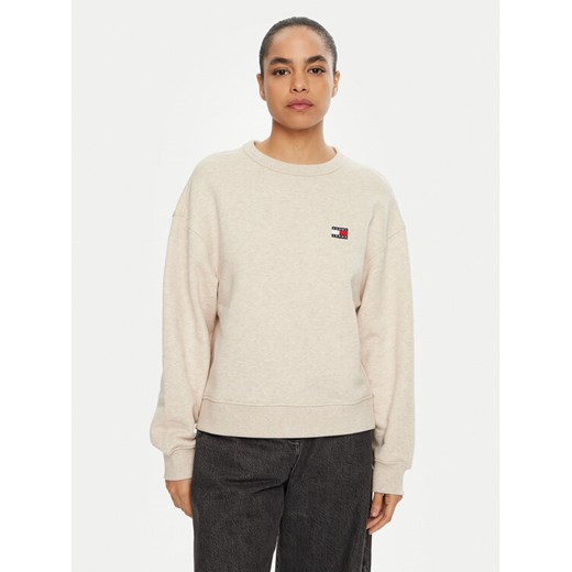 Tommy Jeans Bluza DW0DW19408 Beżowy Boxy Fit ze sklepu MODIVO w kategorii Bluzy damskie - zdjęcie 182686291