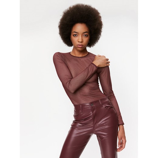 TWINSET Body 232TT2480 Bordowy Slim Fit ze sklepu MODIVO w kategorii Bluzki damskie - zdjęcie 182686400