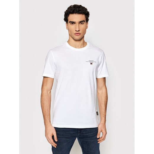 Napapijri T-Shirt Selbas NP0A4GBQ Biały Regular Fit ze sklepu MODIVO w kategorii T-shirty męskie - zdjęcie 182686553