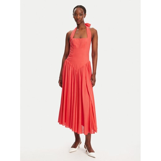 BARDOT Sukienka koktajlowa Marabella Halter 59803DB1 Koralowy Regular Fit ze sklepu MODIVO w kategorii Sukienki - zdjęcie 182686604