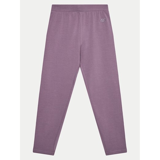 4F Legginsy 4FJWMM00TTIGF178 Fioletowy Slim Fit ze sklepu MODIVO w kategorii Spodnie dziewczęce - zdjęcie 182686611
