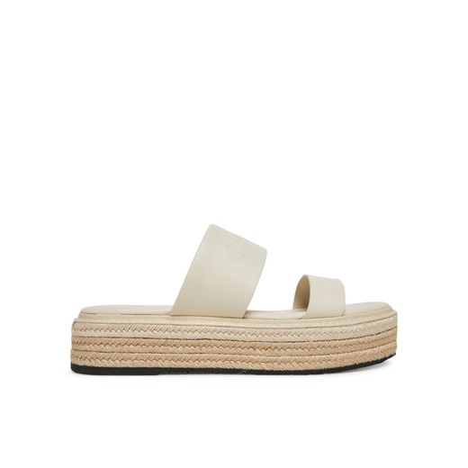 Calvin Klein Espadryle Flatform Wedge Slide - He HW0HW02374 Écru ze sklepu MODIVO w kategorii Espadryle damskie - zdjęcie 182686623