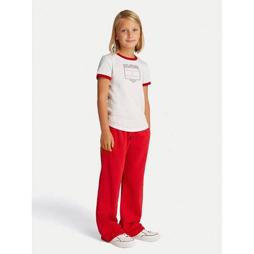 Tommy Hilfiger T-Shirt KG0KG08528 S Biały Regular Fit ze sklepu MODIVO w kategorii Bluzki dziewczęce - zdjęcie 182686692