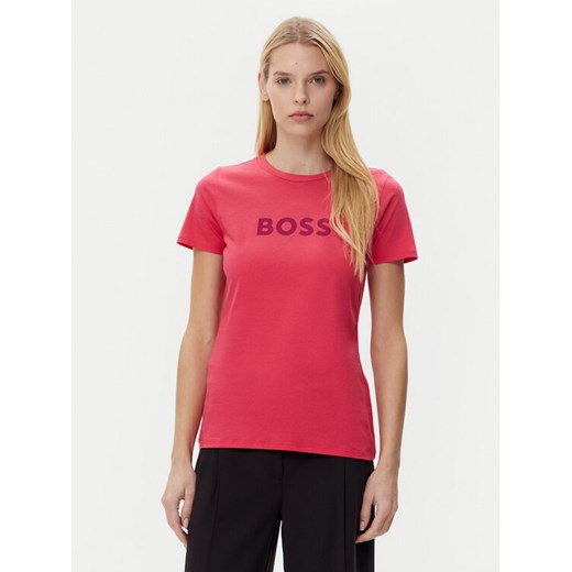BOSS T-Shirt C_Elogo_5 50501139 Różowy Regular Fit ze sklepu MODIVO w kategorii Bluzki damskie - zdjęcie 182686760