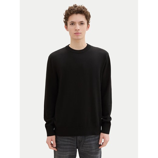 Tom Tailor Denim Sweter 1042509 Czarny Regular Fit ze sklepu MODIVO w kategorii Swetry męskie - zdjęcie 182686851