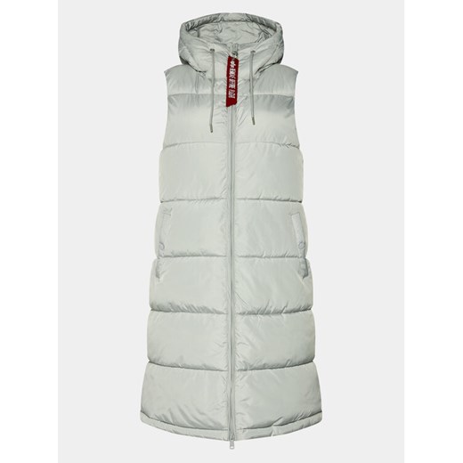 Alpha Industries Bezrękawnik Long Puffer Vest 108002 Szary Regular Fit ze sklepu MODIVO w kategorii Kamizelki damskie - zdjęcie 182686854