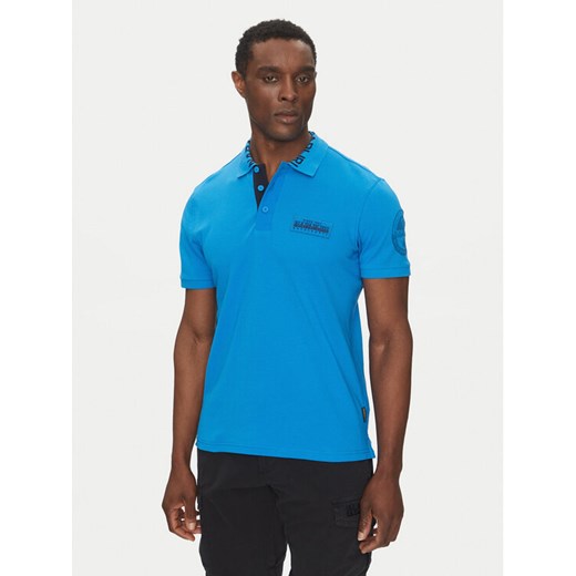 Napapijri Polo E-Amundsen NP0A4IN9 Niebieski Regular Fit ze sklepu MODIVO w kategorii T-shirty męskie - zdjęcie 182686862