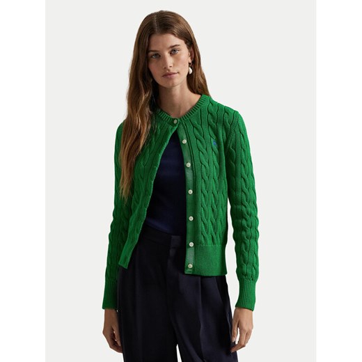 Polo Ralph Lauren Kardigan 211891643020 Zielony Regular Fit ze sklepu MODIVO w kategorii Swetry damskie - zdjęcie 182686874