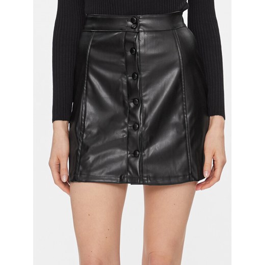 Brave Soul Spódnica z imitacji skóry LSKW-225LISABLK Czarny Regular Fit ze sklepu MODIVO w kategorii Spódnice - zdjęcie 182686930