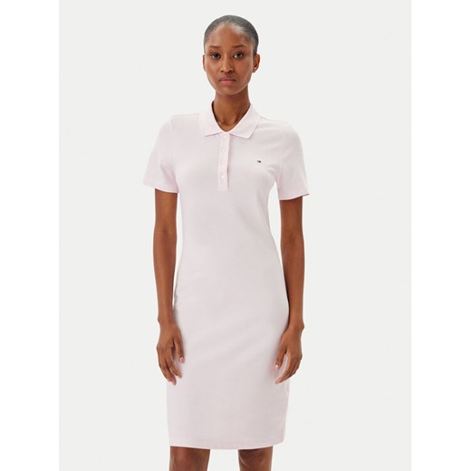 Tommy Hilfiger Sukienka codzienna WW0WW43228 Różowy Slim Fit ze sklepu MODIVO w kategorii Sukienki - zdjęcie 182687022