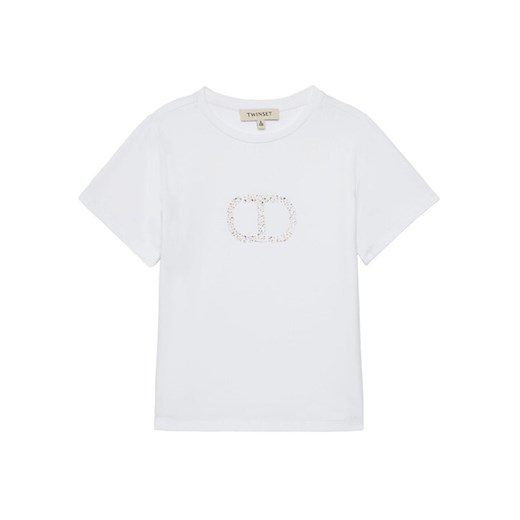TWINSET T-Shirt 251GJ2485 Biały Regular Fit ze sklepu MODIVO w kategorii Bluzki dziewczęce - zdjęcie 182687044