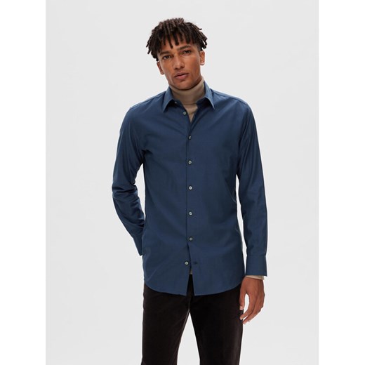 Selected Homme Koszula 16090212 Granatowy Slim Fit ze sklepu MODIVO w kategorii Koszule męskie - zdjęcie 182687091