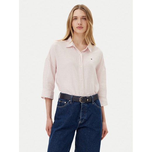 Tommy Hilfiger Koszula WW0WW46169 Różowy Loose Fit ze sklepu MODIVO w kategorii Koszule damskie - zdjęcie 182687110