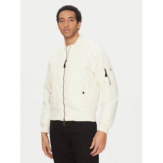 Guess Jeans Kurtka bomber M5RL81 WHAA2 Écru Regular Fit ze sklepu MODIVO w kategorii Kurtki męskie - zdjęcie 182687151
