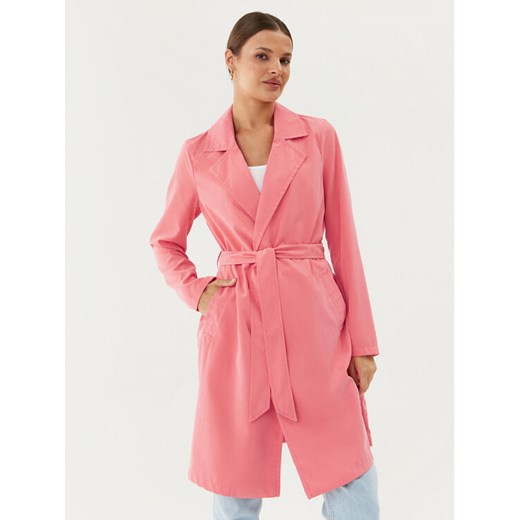 Vero Moda Trencz Billie Daisy 10281638 Różowy Regular Fit ze sklepu MODIVO w kategorii Płaszcze damskie - zdjęcie 182687181