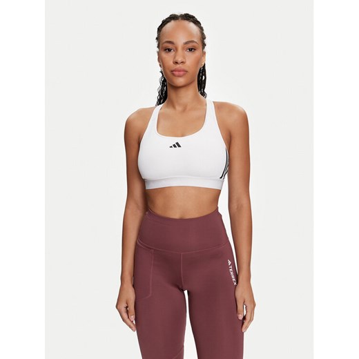 adidas Biustonosz sportowy Powerreact Training IQ3352 Biały ze sklepu MODIVO w kategorii Biustonosze - zdjęcie 182687290