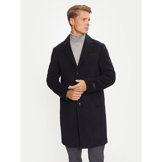 Liu Jo Płaszcz wełniany QXX009 T2583 Granatowy Regular Fit ze sklepu MODIVO w kategorii Płaszcze męskie - zdjęcie 182687334