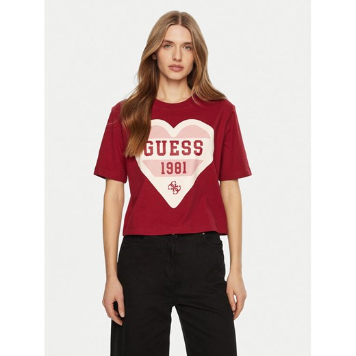 Guess T-Shirt V5RI01 I3Z14 Beżowy Regular Fit ze sklepu MODIVO w kategorii Bluzki damskie - zdjęcie 182687362