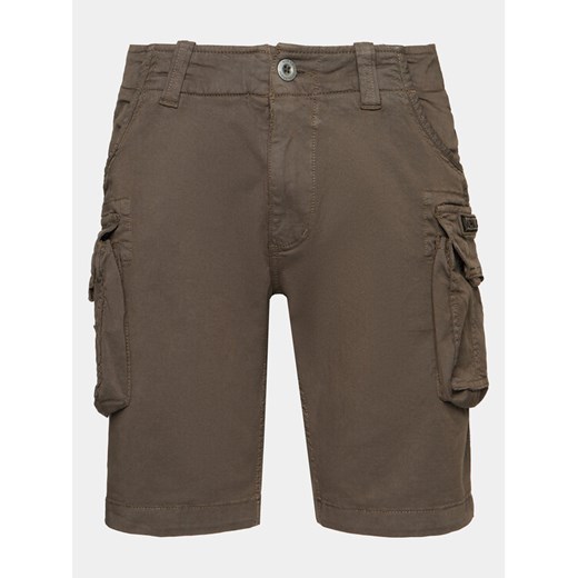 Alpha Industries Szorty materiałowe Crew 176203 Szary Slim Fit ze sklepu MODIVO w kategorii Spodenki męskie - zdjęcie 182687433