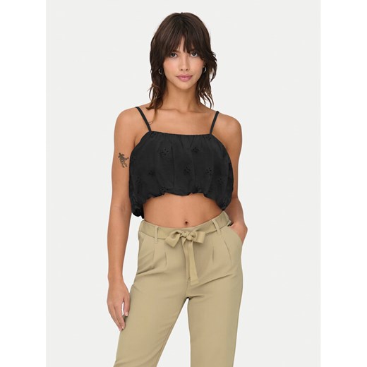 ONLY Top Lou 15342566 Czarny Cropped Fit ze sklepu MODIVO w kategorii Bluzki damskie - zdjęcie 182687724