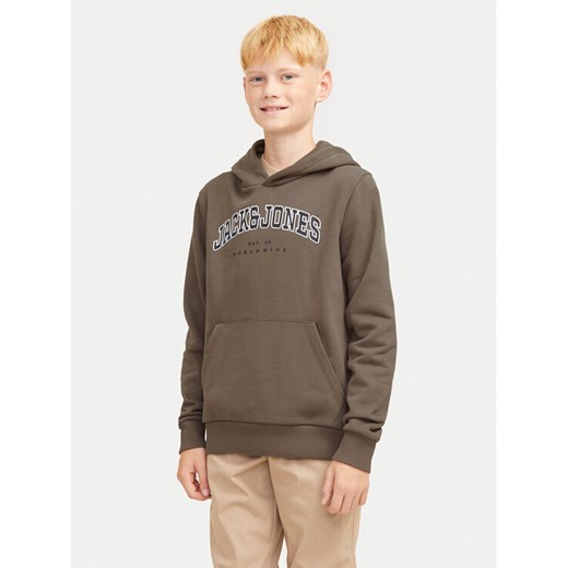 Jack&Jones Junior Bluza Caleb 12259564 Brązowy Relaxed Fit ze sklepu MODIVO w kategorii Bluzy chłopięce - zdjęcie 182687762
