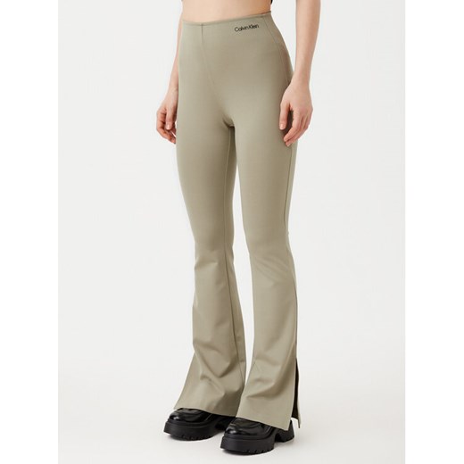 Calvin Klein Jeans Legginsy Milano J20J225089 Zielony Slim Fit ze sklepu MODIVO w kategorii Spodnie damskie - zdjęcie 182687840