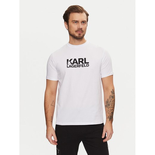 KARL LAGERFELD T-Shirt 755087 551235 Biały Regular Fit ze sklepu MODIVO w kategorii T-shirty męskie - zdjęcie 182687873