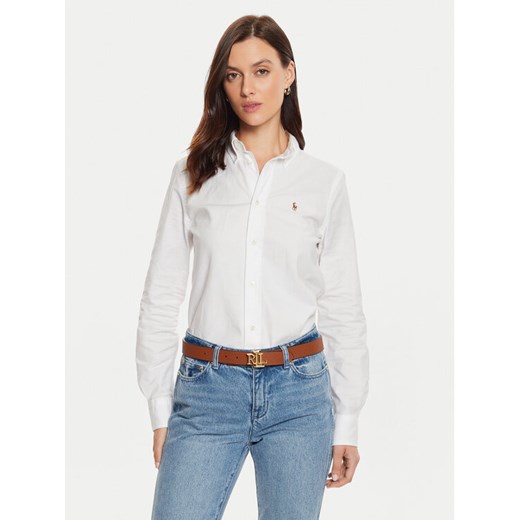 Polo Ralph Lauren Koszula 211941520002 Biały Slim Fit ze sklepu MODIVO w kategorii Koszule damskie - zdjęcie 182687910