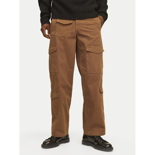 Jack&Jones Spodnie materiałowe Bill 12258307 Brązowy Relaxed Fit ze sklepu MODIVO w kategorii Spodnie męskie - zdjęcie 182687923