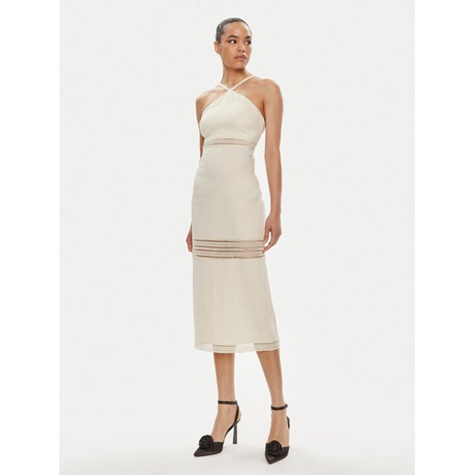 Patrizia Pepe Sukienka letnia 2A2729/A268-W362 Écru Slim Fit ze sklepu MODIVO w kategorii Sukienki - zdjęcie 182687941