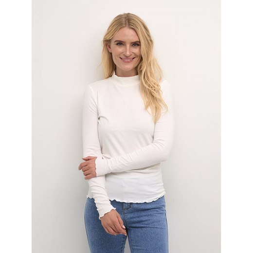 Kaffe Bluzka Kadrew Turtleneck 10507922 Biały Shaped Fit ze sklepu MODIVO w kategorii Bluzki damskie - zdjęcie 182687972