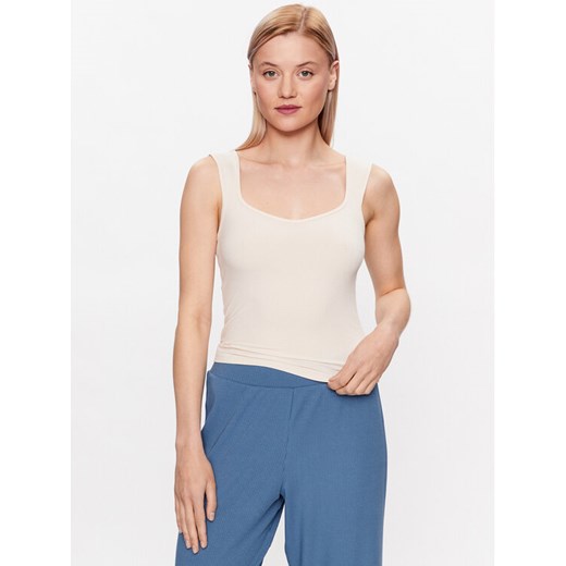 Triumph Koszulka piżamowa Natural Spotlight Camisole 10214842 Écru Regular Fit ze sklepu MODIVO w kategorii Piżamy damskie - zdjęcie 182688000