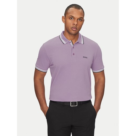 BOSS Polo Paddy 50469055 Fioletowy Regular Fit L MODIVO