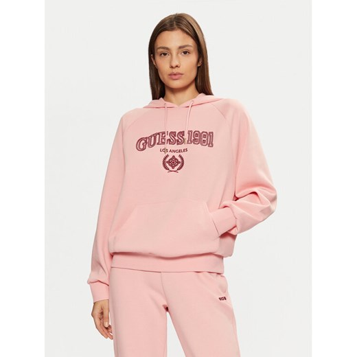 Guess Bluza V5RQ02 KCLD1 Różowy Regular Fit ze sklepu MODIVO w kategorii Bluzy damskie - zdjęcie 182688054
