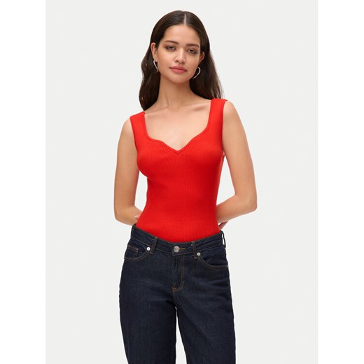 Vero Moda Top Willow 10326450 Czerwony Slim Fit ze sklepu MODIVO w kategorii Bluzki damskie - zdjęcie 182688154