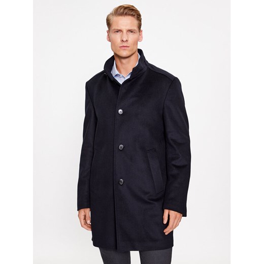 JOOP! Płaszcz wełniany 30037689 Granatowy Regular Fit ze sklepu MODIVO w kategorii Płaszcze męskie - zdjęcie 182688184