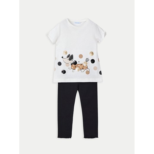 Mayoral Komplet t-shirt i legginsy 3706 Czarny Regular Fit ze sklepu MODIVO w kategorii Komplety dziewczęce - zdjęcie 182688190